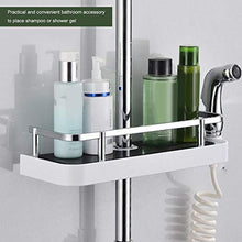 Mensola per Bagno Vassoio/Mensole Angolare per Doccia da Appendere/Altezza regolabile/Adatto per Asta della Doccia 22mm-24 mm/bianco