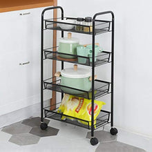 &ripiano di stoccaggio Scaffale da cucina, organizzatore del bagno Scaffale di stoccaggio for rack da cucina Scaffale a 4 ripiani Nero Scaffale di finitura