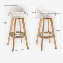 HYY-YY Legno Tondo Bar Stool - Rotating Bar Sedia Ristorante in Legno Cuscino in Pelle Sgabello con PU Sedile e Gambe quadre (Colore: Grigio, Dimensione: 35X35X83CM)