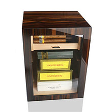 Humidor Cabinet - Scatola Portasigari Humidor - Vetrina Humidor in Legno Di Cedro Vernice Per Pianoforte Con Umidificatore e Igrometro Digitale