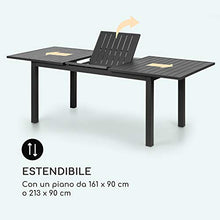 blumfeldt Toledo - Tavolo da Giardino, Allungabile, Materiali: Alluminio, Rivestito a Polveri, Superficie Max.: 213 x 90 cm, Fino a 8 Persone, Resistente alle Intemperie, Facile da Montare, Antracite
