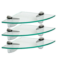Harbour Housewares Mensola Angolare in Vetro, per Bagno/Camera da Letto, da 200 x 200 mm - Confezione da 3