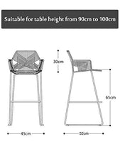 MYAOU Sgabelli da Bar Bancone da Cucina in Ferro battuto Sedie da Bar Sgabello Alto Sgabello in Rattan Sedia in Vimini per Bar caffè Bancone Colazione Sgabelli da Giardino (Altezza Seduta: 65 / 75cm)