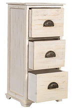Biscottini Cassettiera camera da letto 35 x 32 x 74 cm in legno di Paulonia | Mobiletto bagno e cassettiera vintage Shabby Chic | Bianco anticato