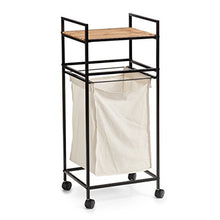 Zeller 18726 carrello con portaoggetti, legno, nero, 39 x 32 x 89.5 cm