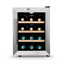 CREATE IKOHS WINECOOLER WOOD M - Cantinetta da 12 bottiglie, 33 l, 70 W, luce LED, display digitale, 3 ripiani, doppio isolamento, zone con temperatura da 11 a 18 gradi, ripiani in legno