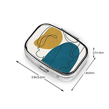 Scatola quadrata per pillole medicinali volti astratti moda pillola organizzatore viaggio pillola dispenser per vitamine integratori