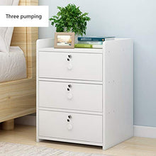 Comodino Household Camera Locker Tre pompaggio Piccolo di Lavoro Bagno con Blocco Soggiorno Corridoio Addensare in massello Bianco 36X30X49cm FANJIANI