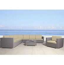 Bagno Italia Divano Rattan 10 posti Grigio Set Poltrona Giardino Esterno tavolino Vetro I