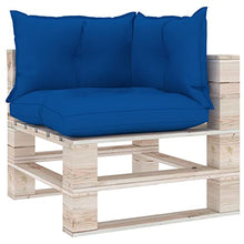vidaXL Cuscini per Divano Pallet 3 pz Blu Reale in Tessuto