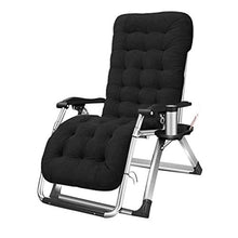 Sywlwxkq Sedia Relax da Ufficio con Balcone Sedie a Sdraio da Esterno Nere Sedie da Giardino con portabicchieri | Sedia a Sdraio da Patio per Adulti Pieghevole Resistente | Sedia da Ufficio