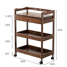YIN YIN Carrello per Ripiani Carretto di Legno Mobile di Legno di bambù dello scaffale dello scaffale for L'Ufficio del Salone Carrello a rulli (Color : A)