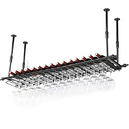 GAIQIN Azienda Vetro Alta Wine Rack/Bottle Rack, Scaffale e Appendiabiti Design - Acciaio al Carbonio - Vino Ideale for Rosso/Bianco, Regalo for Il Compleanno, Natale, Wedding