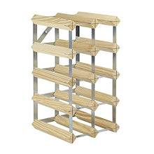 Portabottiglie in legno e metallo | Rack industriale 4x2 | 10-12 Capacità bottiglia | Bottiglie di champagne, vino e liquori | M & W