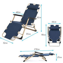 sogesfurniture Sedia a Sdraio Pieghevole per Campeggio e Tempo Libero, Sedia da Giardino Reclinabile con Poggiatesta Rimuovibile e Struttura in acciaio, Peso supportato 150kg, BHEU-CT-F02-NY