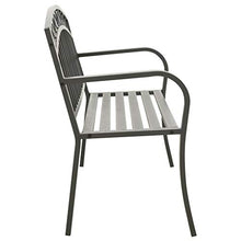 FAMIROSA Panchina da Giardino 125 cm in Acciaio Grigia-2042