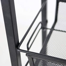 LYM &ripiano di stoccaggio Scaffali Multifunzione Soggiorno Camera da Letto Cucina 3 Strati Movable with Wheel Landing Storage Rack Nero Scaffale di Finitura