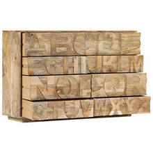 SKM Mobile Alfabeto 6 Cassetti 120x35x79 cm Legno Massello Mango