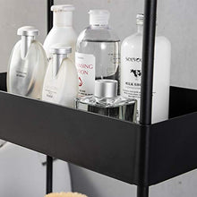 LYM &ripiano di stoccaggio Stoccaggio Carrello, Multifunzione Famiglia Ferro Art Kitchen Shelf da Terra Carrello Trolley -Black 4Tier Scaffale di Finitura