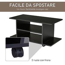 homcom Mobile Tv Design Moderno con Ruote Legno 80 × 40 × 40cm Nero