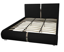 Letto matrimoniale design moderno 225x194 nero piedini inserti acciaio letti camera I