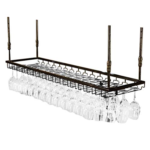 ZRCWW del Ferro di Stile Vintage Rack soffitto Vino Hanging Upside Wine Glass Giù Supporto Registrabile del Altezza, Calici Goblet cremagliera soffitto Holder Vino for Bar Kitchen