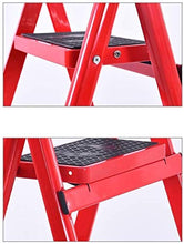 File cabinets Sedie Pieghevoli Indoor Attico Stepladders, su Due Lati di Sicurezza Stepladders Scala di risalita Frutteto/Giardino/Farm Ladder Step Sgabello (Color : Red, Size : 41 * 57 * 84CM)