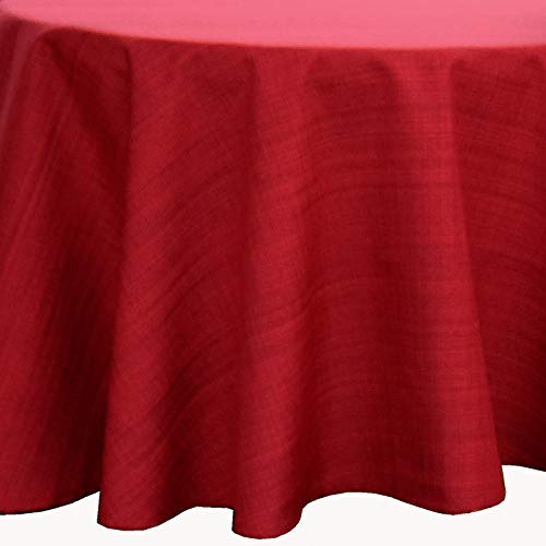 Kamaca - Tovaglia da giardino, perfetta per interni ed esterni, antimacchia, resistente alle intemperie, antipiega, Poliestere, Rot - Meliert, Tischdecke 145 cm rund