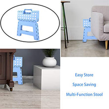 BEYAOBN Sgabello Pieghevole,Plastica Sgabello richiudibileda Viaggio Portatile Fino a 136 kg,H 22 cm, Compatto e Facile da riporre, Perfetto per la Cucina e Il Bagno(Blu)