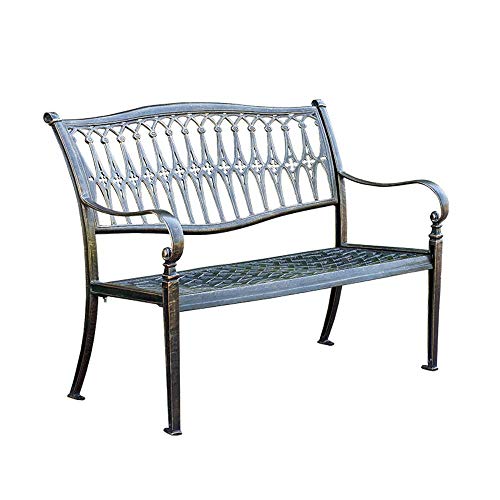 GaoF Panchina in Metallo per Esterni, panchina per mobili da Esterno con braccioli e Schienale, panchina Decorativa per Portico con Struttura in Acciaio ghisa, Adatta per terrazza, Cortile, Prato