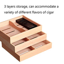 100 Sigari Raffreddamento Humidor Household Sigaro Idratante Governo Cedar Cigar Locker Tre Piani Dello Spazio Glass Cabinet Igrometro Esterno ( Color : Red , Size : 33.4*29*49cm )