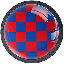 Scacchiera modello rosso blu Pomelli per Porta Set di 4 Pomelli per Mobili Manopole per Cassetti Cucina Armadio Vetro