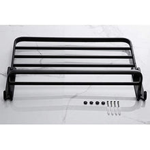 NHLBD Mensola da Bagno, mensola portaoggetti - Bagno Rack Corso igienici Chrome Nero Mensola Rust for Bagno con portasciugamani (50x22x19.5cm) partizione Bagno