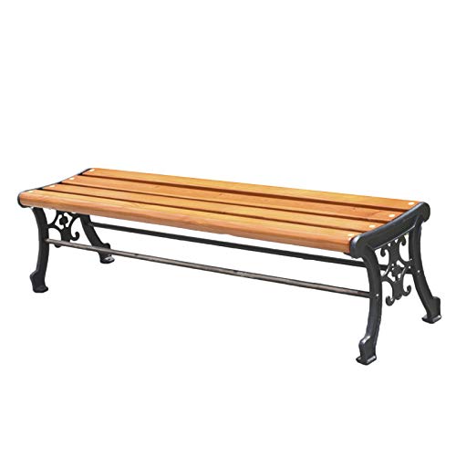 Panca da Giardino per Cortile Esterno, panchina da Parco a Doppia Seduta con Struttura in Acciaio Verniciato a Polvere per impieghi gravosi, Panca Resistente alle intemperie a doghe in Legno massell