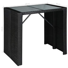 Tidyard Set Arredo Giardino/Set Tavolino Bar/Set Mobili Bistro, Tavolo con 4 Sedie e 4 Cuscini, PE/Vetro/Acciaio