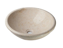 Yuchengstone - Lavabo grande in marmo pregiato, colore: sabbia chiaro con venature, pezzo unico, Ø/H: 40/14 cm, peso: circa 10 kg