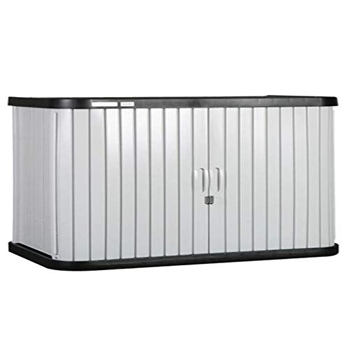 ZAQI Baule da Esterno Armadio Giardino Panca Piccola Scatola da Esterno, Capanno da Giardino Resistente alla Pioggia, per Cuscini per mobili, Giocattoli, Cuscini, Bianco, 90 × 52 × 45 cm