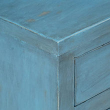 vidaXL Legno Massello di Mango Comodino 40x30x50 cm Blu Armadietto Cassettiera