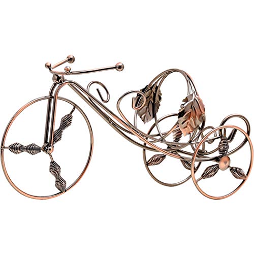 JUSTDOLIFE Supporto per vino da tavola per portabottiglie da vino triciclo creativo vintage per portabottiglie da vino