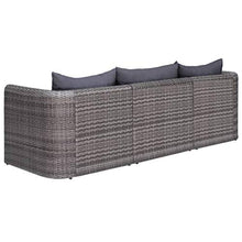 vidaXL Divano Angolare da Giardino 2 pz con Cuscini per Schienale e Seduta Sofa Arredi per Esterni Salotto in Polyrattan Grigio e Acciaio Verniciato