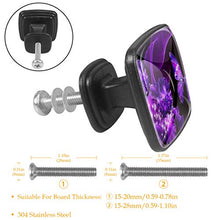 Farfalle e fiori viola 4 PCS Pomelli per Porta, Pomolo per Mobile, Pomelli per Mobili con Viti, Maniglia per Armadietto, Pomelli per Porta, Pomelli per Cassetti per Porta, Armadio, Cassetto e Credenza