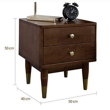 Comodino in legno massello, comodino moderno in legno di rame, tavolino semplice e multifunzionale con cassetti, tavolino da salotto robusto e durevole, utilizzato in uffici e dormitori
