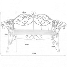 GaoF Panca da Giardino da 52 Pollici Panca da Giardino per terrazza da Parco, Sedia da Giardino con Doppia Seduta in Metallo da Cortile, Sedia da Portico Resistente alle