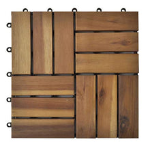 GOTOTOP Set di 20 piastrelle in legno di acacia per esterni, 30 x 30 x 2,4 cm, antiscivolo per terrazza, giardino, balcone