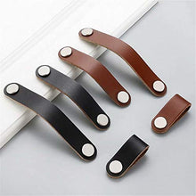 Creatwls Set di 6 maniglie in pelle sintetica per mobili e armadi, per camera da letto, armadietto, in pelle, per cucina, armadietto, armadietti, maniglie in pelle