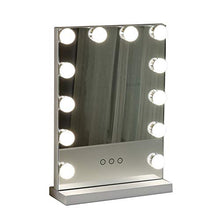 Specchio LED Desktop Specchio per Trucco a LED Evidenzia Sorgente Luminosa a LED 5 cm Specchio Argento ad Alta Definizione Touch Control 3 Temperature di Colore Antiruggine in Metallo