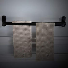 lxc Portasciugamani Bagno Nero Doppio Portasciugamani Portasciugamani in Alluminio Appeso Bar Europeo Doppio Palo Hardware Hotel Accessori Bagno