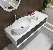 Lavabo da appoggio WAVE PB2001, in colata minerale (pure acrylic) - 60x37x21cm - Bianco opaco o lucido, Lavabo minerale:lucido