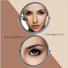 ZYLZL Specchio, bagno, a parete, toeletta ， Specchio di bellezza bifacciale per bagno Specchio per il trucco Specchio pieghevole telescopico a parete