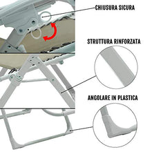 Sedia sdraio pieghevole esterno reclinabile - zero gravity con poggiatesta per il tuo relax (Bianco - tortora)